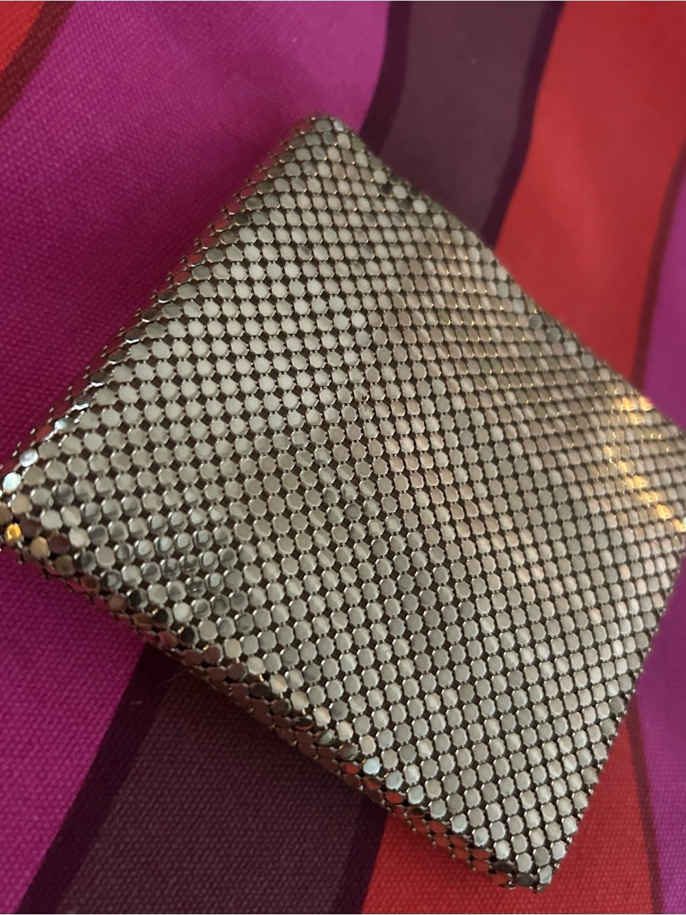 Gold Whiting & Davis Vintage Mesh Evening Clutch - Shimmering Metallic Wallet